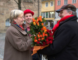 Punkt 15 Uhr startete am Valentinstag am Martin-Luther-Platz...